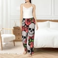 thumbnail image 4 of Easygdp Skull and Roses Women's Drawstring Pajama Pants | Lounge Joggers Sweatpants | Comfy Sleepwear | Yoga Pants-Small, 4 of 6