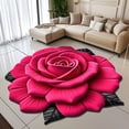 thumbnail image 2 of 3D Visual Flower Shaped Floor Rugs, 3D Visual Entrance Door Mat Realistic Floral Pattern Non-Slip Absorbent Mat for Bedroom, Kitchen, 2 of 7
