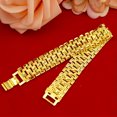 thumbnail image 5 of EOEMY Men'S Jewelry 24K Yellow Gold Plated Watchband Style Chains Bracelet 16mm 8", 5 of 5