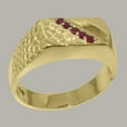 thumbnail image 2 of LBG British Made 18k Yellow Gold Natural Ruby Mens band Ring - 33 size options - Size 10.75, 2 of 6