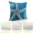 thumbnail image 4 of Qinduosi Nautical Starfish Throw Pillow Covers Inch Beach Themed Decorative Pillows Cases Set of Summer Ocean Blue Linen Pillowcase for Outdoor Couch Patio Living Room White, 4 of 5