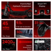 Segway GT3 SuperScooter, 31 mph Max Speed, 45 Miles Max Range, Teens and Adults, Gray, Black