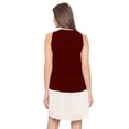 thumbnail image 3 of eloria Women's Georgette Pleated Boat Neck Sleevless Summer Casual Midi Dress, Color : Dark Maroon | Size : XL, 3 of 6