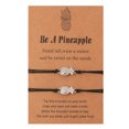 thumbnail image 1 of Pulseras decorativas de 2 unids pulsera ajustable con regalos de la tarjeta de deseos (Negro), 1 of 6