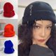 thumbnail image 3 of Gorro de punto de Hip Hop para mujer y hombre, gorro elástico sin aros de Metal, básico, con agujeros rasgados, Unisex, 3 of 4