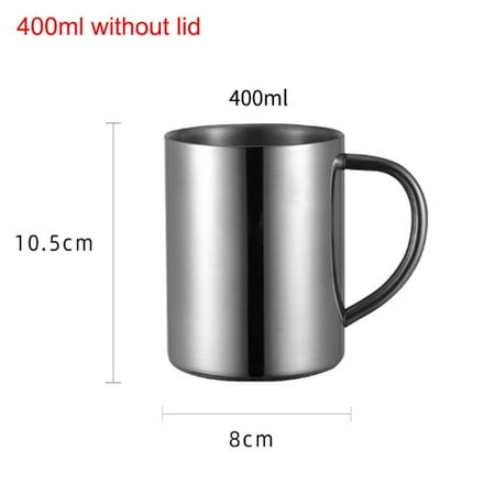 

Double Wall Stainless Steel Coffee Mug Portable Cup Travel Tumbler Coffee Jug Milk Tea Cups Office Water Mugs (400ml without lid 200-500ml)