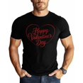 thumbnail image 1 of T-Shirts for Men, Happy Valentine's Day Crew Neck Cotton T-Shirt Men's Short Sleeve Romantic Red Love Heart Stripe, 1 of 8