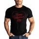 thumbnail image 1 of Camisetas para hombre, camiseta de algodón con cuello redondo y texto "Feliz Día de San Valentín", manga corta, romántica, con corazones rojos y rayas., 1 of 8