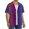 thumbnail image 2 of Kdxio Men'S Hawaiian Shirt For Men Short Sleeve Shirt Leopard Neon Rainbow Summer Casual Holiday Beach Button Down T-Shirts, 2 of 5