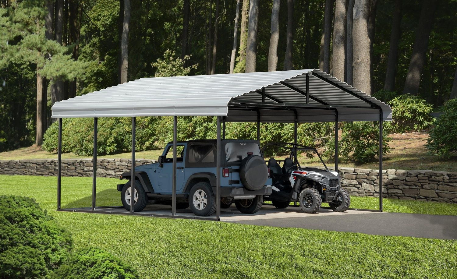 Arrow Carport 20 ft. x 20 ft. x 9 ft. Eggshell