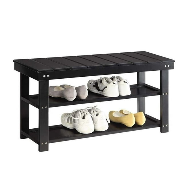 Pemberly Row Banc Utilitaire pour Vestiaire et Entrée, Fini Bois Noir