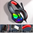 thumbnail image 2 of Auriculares para juegos, auriculares supraaurales para juegos con micrófono con cancelación de ruido, sonido envolvente de graves estéreo, orejeras con memoria suave, luz LED, auriculares para juegos, 2 of 7