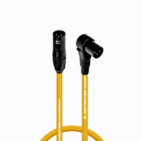 Coluber Cable 3-Pin M-Right Angle Balanced XLR Cable Color Premium Cord 1ft