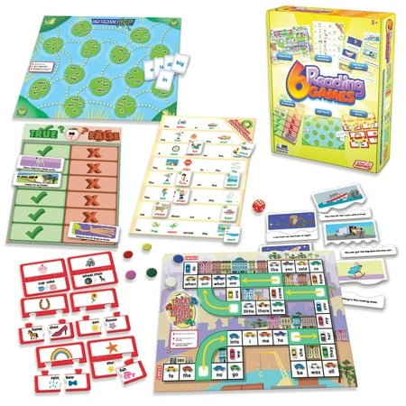 UPC: 0856258003726 | 6 Reading Games Junior Learning Board Game for Ages 5-6 Kindergarten Grade 1 Learning Language Arts Perfect for Home School Educational Resources
