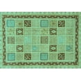 thumbnail image 1 of Ahgly Company Indoor Rectangle Oriental Turquoise Blue Modern Area Rugs, 7' x 9', 1 of 4