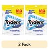 (2 pack) Trident White Peppermint Sugar Free Gum, Value Pack, 180 Regular Size Pieces