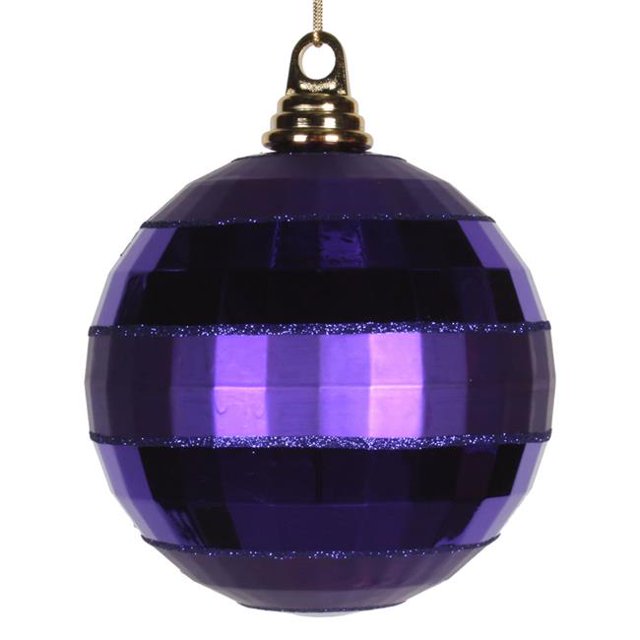 Ornement Boule Miroir Mat Brillant Plum, 5.5 Po