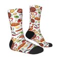 thumbnail image 4 of Yiaed Cooking Bbq Print Great elasticity Crew Socks Sports socks for Men and Women, 4 of 5