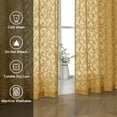 thumbnail image 4 of OVZME Leila Gold Leaf Jacquard Kitchen Curtains 36 Inches Long 2 Panels Set, Small Curtains for Kitchen Living Room, 40W x 36L Inch, Gold, 4 of 8