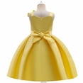 thumbnail image 3 of Vedolay Spring Dress Sleeveless Tulle Mesh Flower Girl Party Dress,Yellow 5-6 Years, 3 of 5
