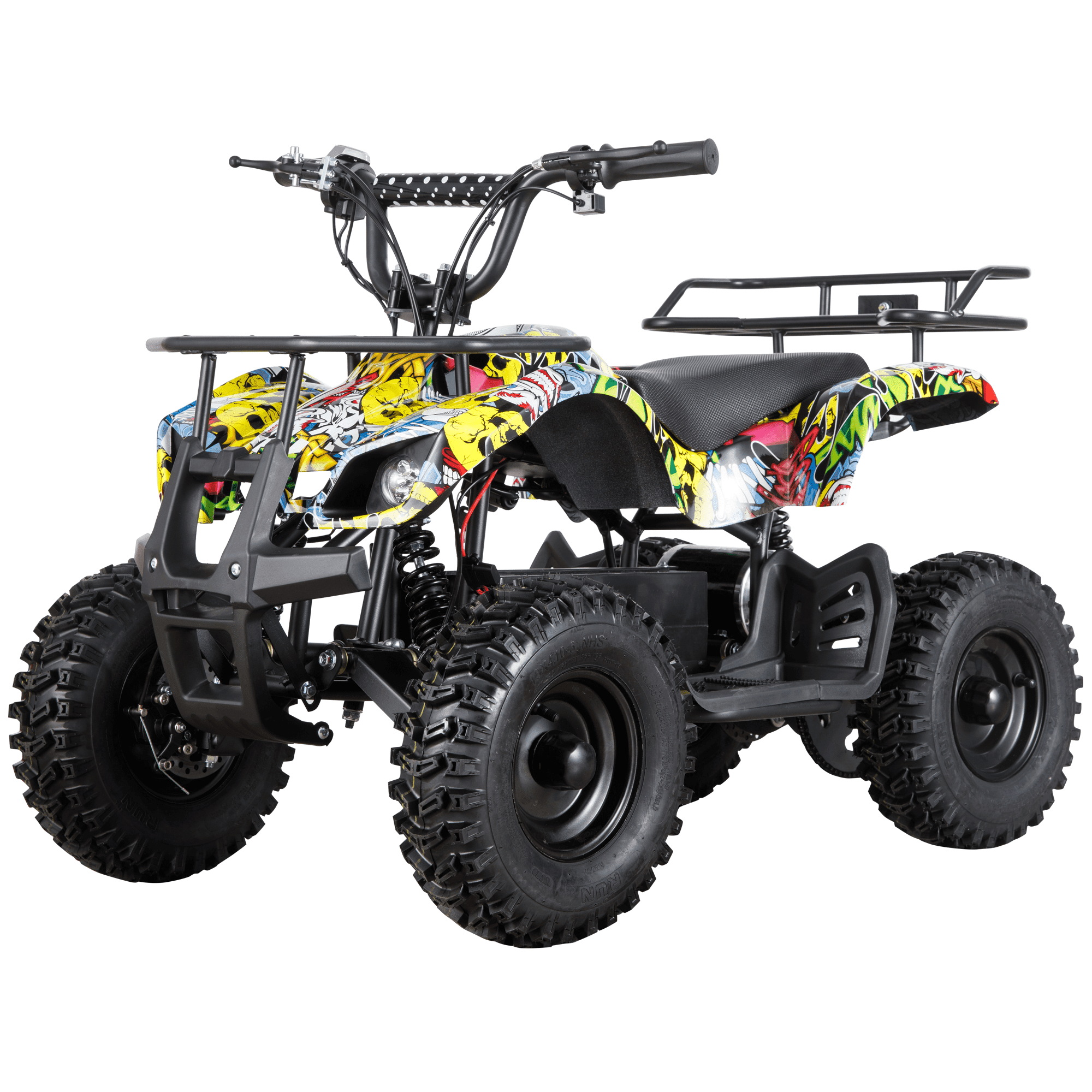 MOSTA 500W Kids Electric ATV 4 Wheeler - 15 MPH Off-Road Quad With Dual Disc Brakes & Shock Absorbers, Green, For Ages 6+