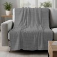 thumbnail image 2 of Vintage Dark Gray Blanket Soft Cozy Warm Throw Blanket for Couch, Plush Fuzzy Flannel Fleece Blankets for Sofa, Farmhouse Retro Solid Color Linen Texture Bed Blankets Gifts for Men, 40"x50", 2 of 9