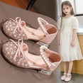 thumbnail image 2 of CAIVO Girls Shoes Soft Sole Heeled Sandals With Rhinestones Princess For Summer Cartoon Solid Color Sandals for Children, 2 of 6