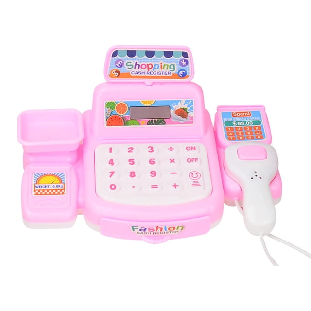 Pink Kids Virtual Supermarket Cash Register Toy Baby Mini Convenience Store Play Set