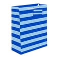 thumbnail image 3 of Large Blue Striped Paper Gift Bags, 10" x 5" x 12", 2 Count, by Way To Celebrate, 3 of 7