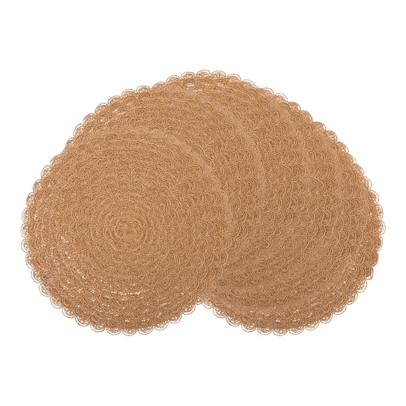 Unique Bargains 6Pcs Rustic Woven Dining Placemats Brown 15x15inch