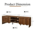 thumbnail image 4 of YOCWO TV Stands for 65 inch tv, TV Stand with Sliding Wave Doors, Wood Entertainment Center for TVs, Media Console Cabinet with Open Storage for Living Room, Walnut, 4 of 10