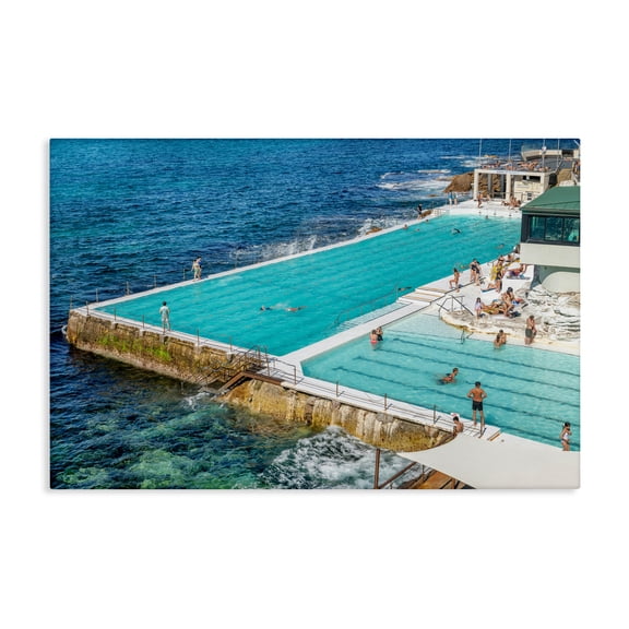 Stupell Industries Bondi Icebergs Swimming Club Canvas Wall Art design by Richard Silver, 16 x 24