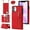 Red, variant on Allytechgroup PU Leather Wallet Case for iPhone 17 Pro, Flip Folding Case with RFID Blocking Card Slots Zipper Pocket Kickstand Detachable Handstrap Magnetic Shockproof Purse Case, Brown