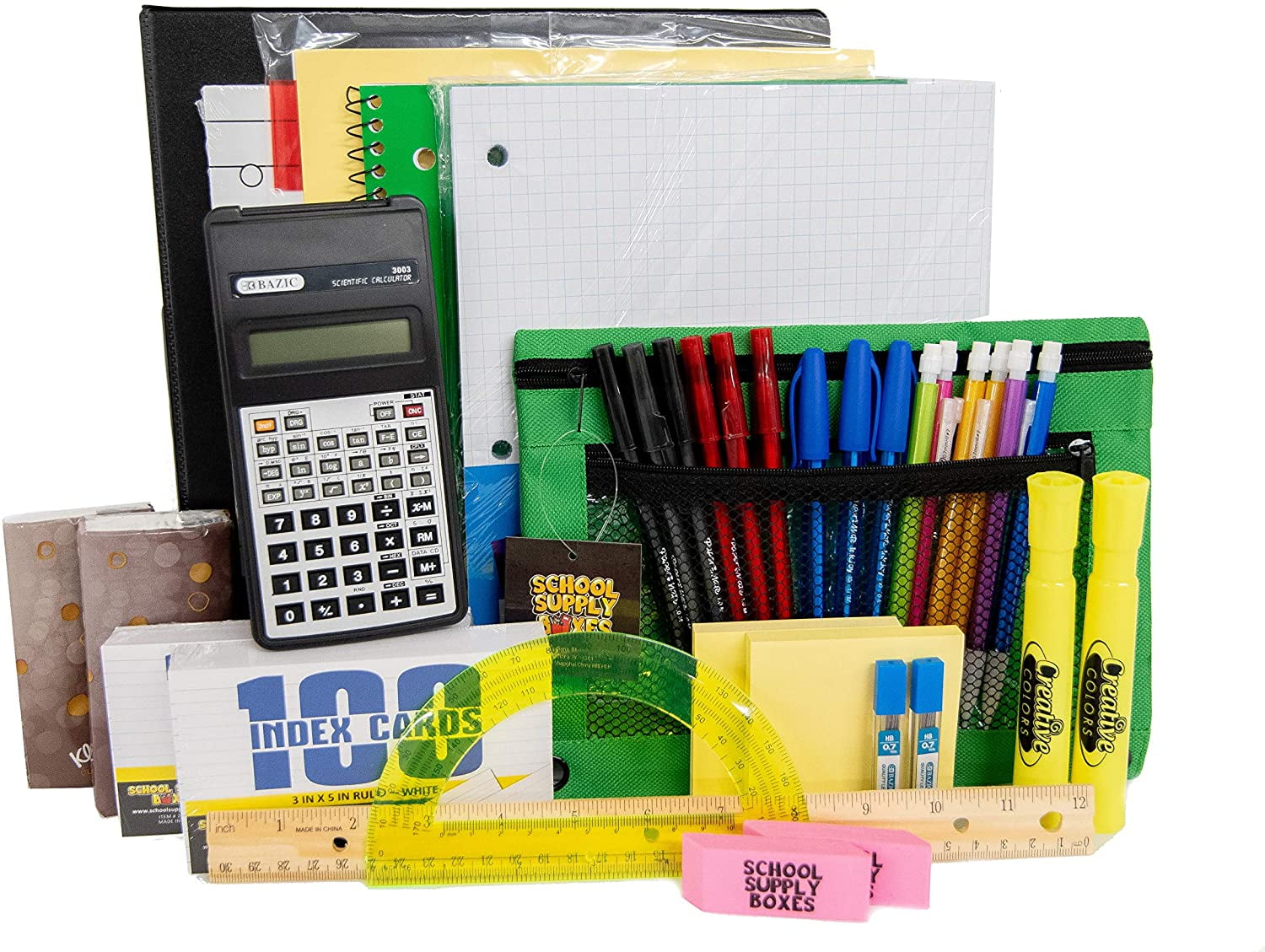 Math Bundle - 38 Piece School Supply Box - Bundle Includes 1" Binders