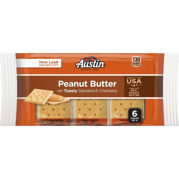 Austin Peanut Butter on Toasty Sandwich Crackers, 5.5 oz, 6 Count