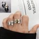 thumbnail image 2 of 20 piezas de anillos abiertos, cadena de hoja de rana, anillo ajustable para mujeres, hombres, niñas, Punk, Vintage, gótico, anillo apilable, conjunto de joyería oso de fresa Electrónica, 2 of 5