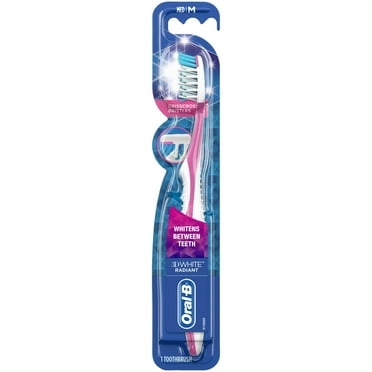 Oral-B 3D White Radiant Whitening Manual Toothbrushes, Medium Bristles, 1 Ct