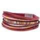 thumbnail image 1 of Pulseras de cuero para mujer, estilo bohemio, con cuentas de cristal multicapa de leopardo., 1 of 5