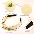 thumbnail image 4 of Rhinestone Retro Knotted Headband Beige 5.24"x1.22" Non-slip Wide Headband for Girl Women, 4 of 8