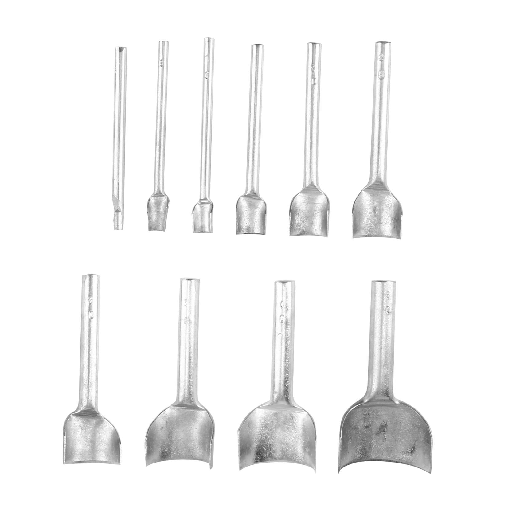 LOLIPPYY 10Pcs Silver Punching Tool Half Round Cutter for DIY Crafting Wallet and Belt Ends