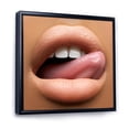thumbnail image 3 of Designart 'Beautiful Dark Skinned Female Tongue Touching Lips' Modern Framed Canvas Wall Art Print, 3 of 5