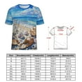 thumbnail image 2 of Beach Seashell Starfish Women's Short Sleeve T-Shirt Crew Neck Casual Summer Trendy Loose Fit Tops, 2 of 6
