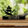 thumbnail image 4 of Craftnamesign Custom Wooden Butcher Desk Name Plate, Meat Shop Metal Nameplate for desk, 4 of 5