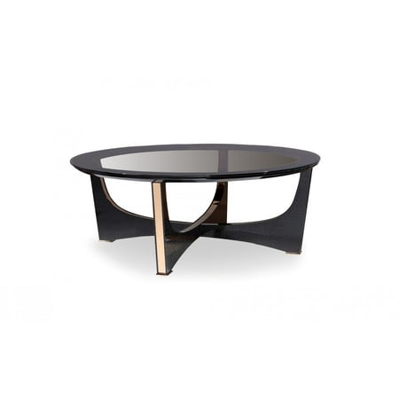 Modern Black Crocodile & Rosegold Coffee Table VIG A&X Talin