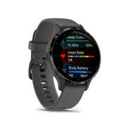 Garmin 010-02785-00 Venu 3S Health Fitness GPS Smartwatch Steel Bezel with Pebble Gray Case 41mm Bundle with Deco Screen Protector, Tech Smart USA Fitness & Wellness Suite| Official Garmin USA Dealer