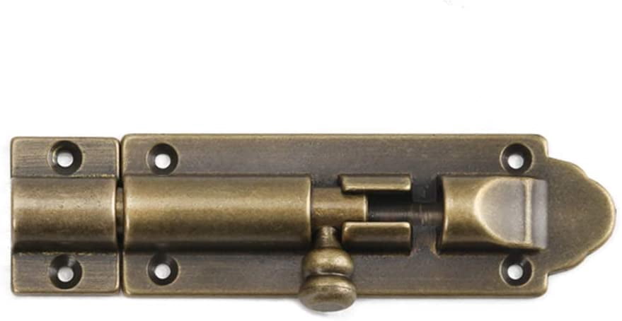 Quluxe 4-Pack Solid Brass Barrel Bolts - 2" Sliding Door Latches For Gates, Sheds & Cabinets (Antique Gold)
