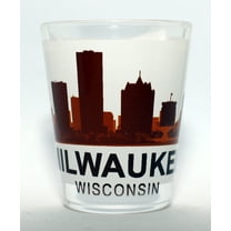 Milwaukee Wisconsin Sunset Skyline Shot Glass