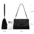 thumbnail image 5 of Wrangler Rhinestone Denim Canvas Crossbody Shoulder Bag for Women Bling Handbag, Black, 5 of 8