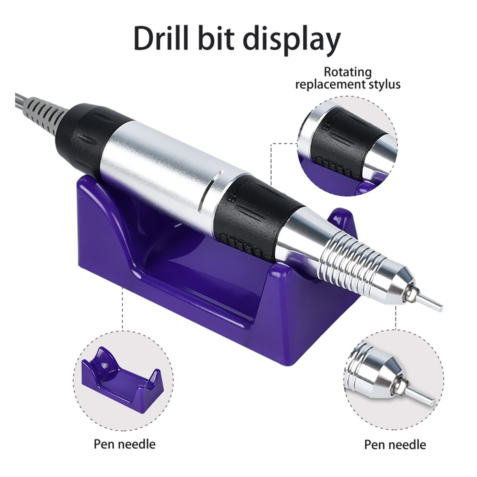 Electric Nail Drill Machine Set, Professional Milling Cutter For Manicure Nail, Files Drill Bits Gel Polish Remover Tools ,Lightweight and Portable