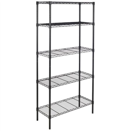 Simple Deluxe 5-Tier Heavy Duty Storage Shelving Unit 36''LX14''WX60''H Black